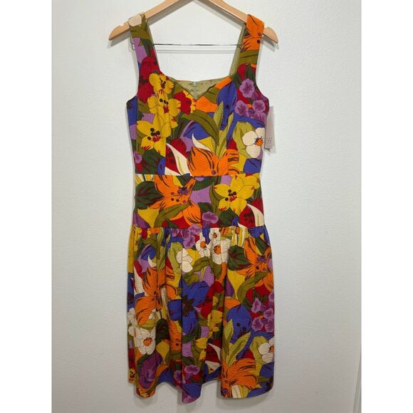 David Meister Dress NWT deadstock tropical floral retro pinup size 10 - Picture 3 of 6